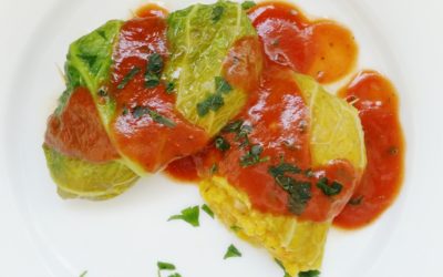 Kohlrouladen mit Linsen-Kürbis-Füllung